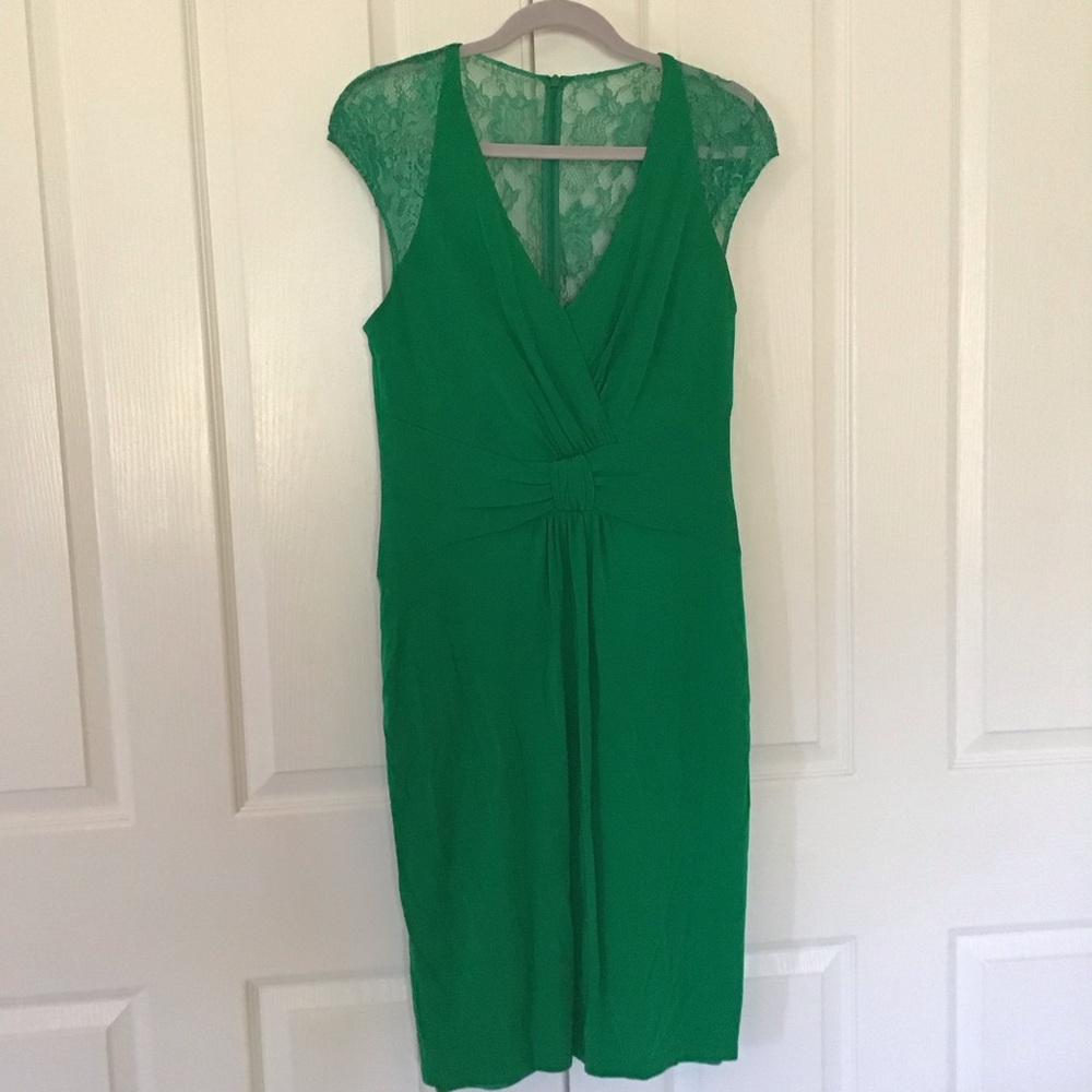David Meister green lace dress Sz 10